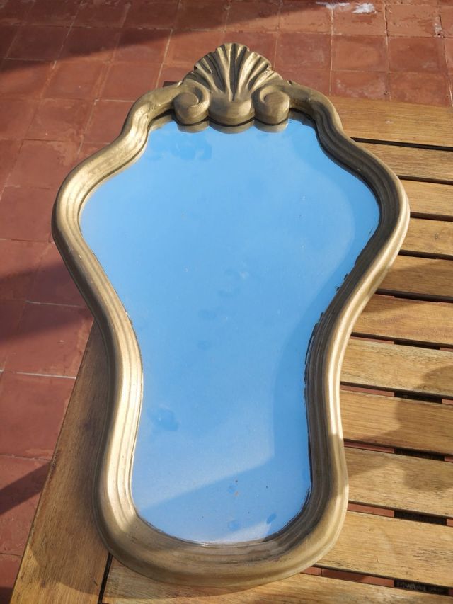 Espejo antiguo madera tallada y dorada