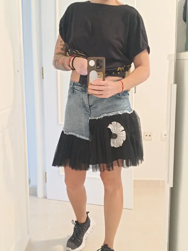 Falda vaquera personalizada con tul