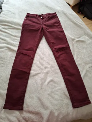 Pantalón Massimo Dutti Burdeos Talla 34