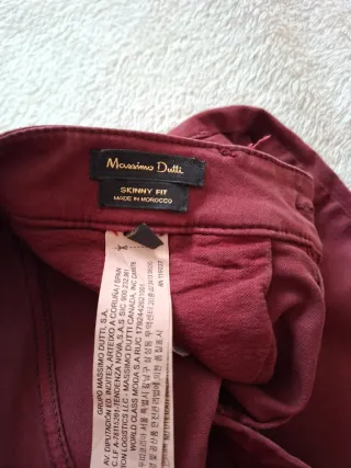 Pantalón Massimo Dutti Burdeos Talla 34