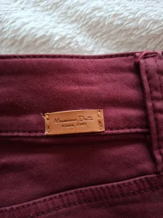 Pantalón Massimo Dutti Burdeos Talla 34