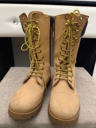 Stivali Lumberjack al polpaccio beige/nero