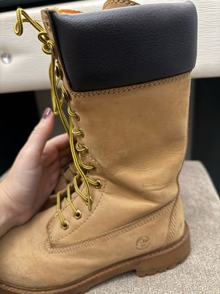 Stivali Lumberjack al polpaccio beige/nero