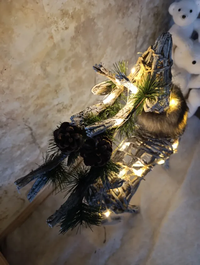 Ramos de Reno Grande com luz, 2 modelos