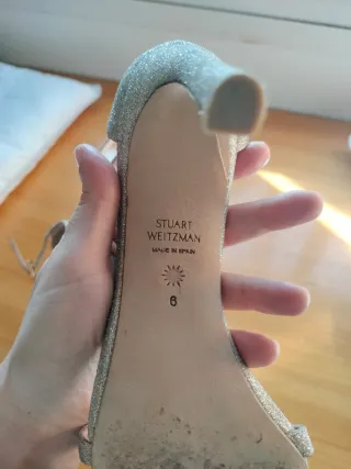 Sandalias Stuart Weitzman Glitter Plateadas