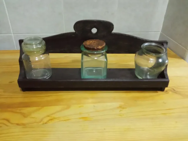 Estantería rústica con 3 botes vintage