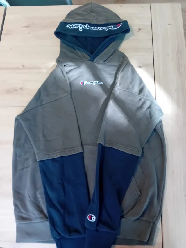 Sudadera Champion clásica verde y azul