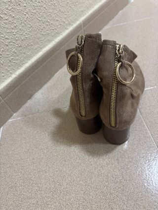 Botines Zara Ante Nude Talla 37