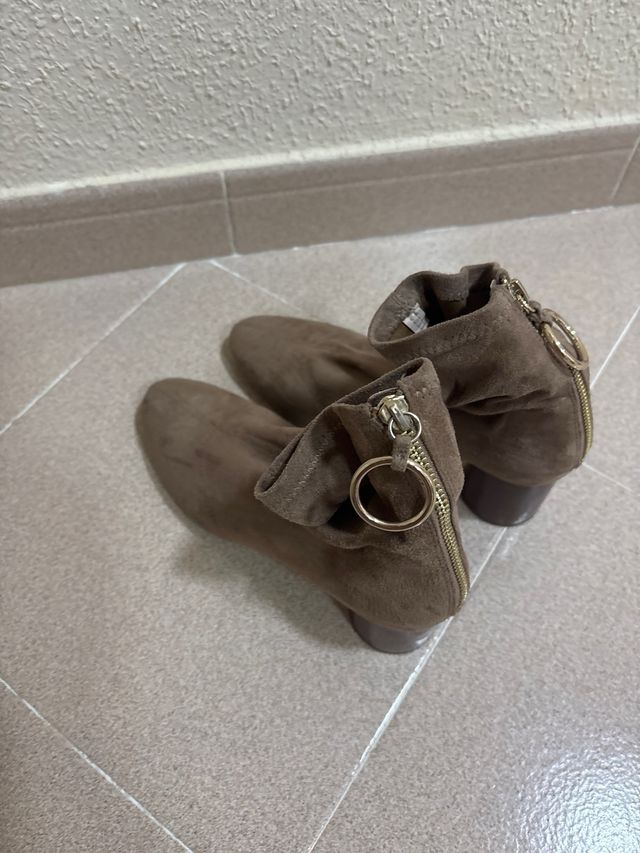 Botines Zara Ante Nude Talla 37