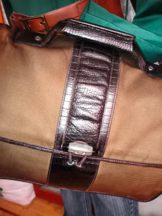 Maletín Montblanc Lona Caqui y Piel