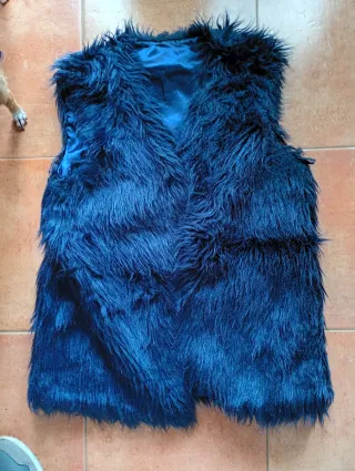 Chaleco pelo azul sin mangas talla única