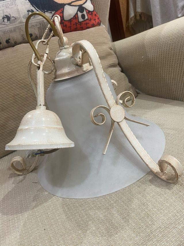 Lámpara de techo colgante de cristal y metal