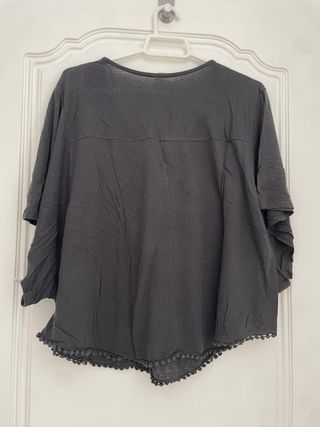 Camiseta Zara Ancha Gris Talla Única