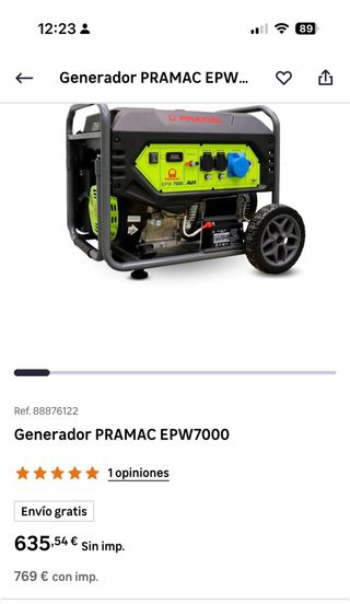 Generador PRAMAC EPW7000 Eléctrico