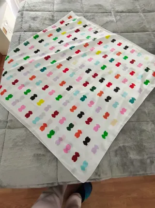 Pañuelo de seda estampado multicolor