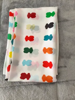 Pañuelo de seda estampado multicolor