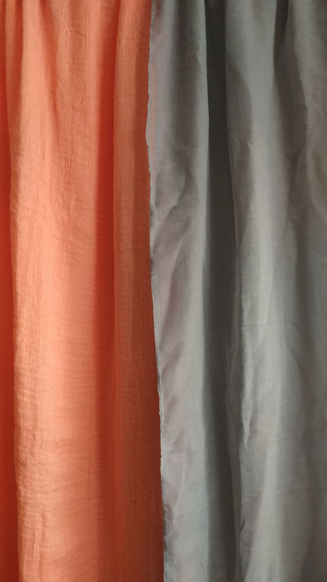 Pañuelo Foulard, coral salmón y gris perla