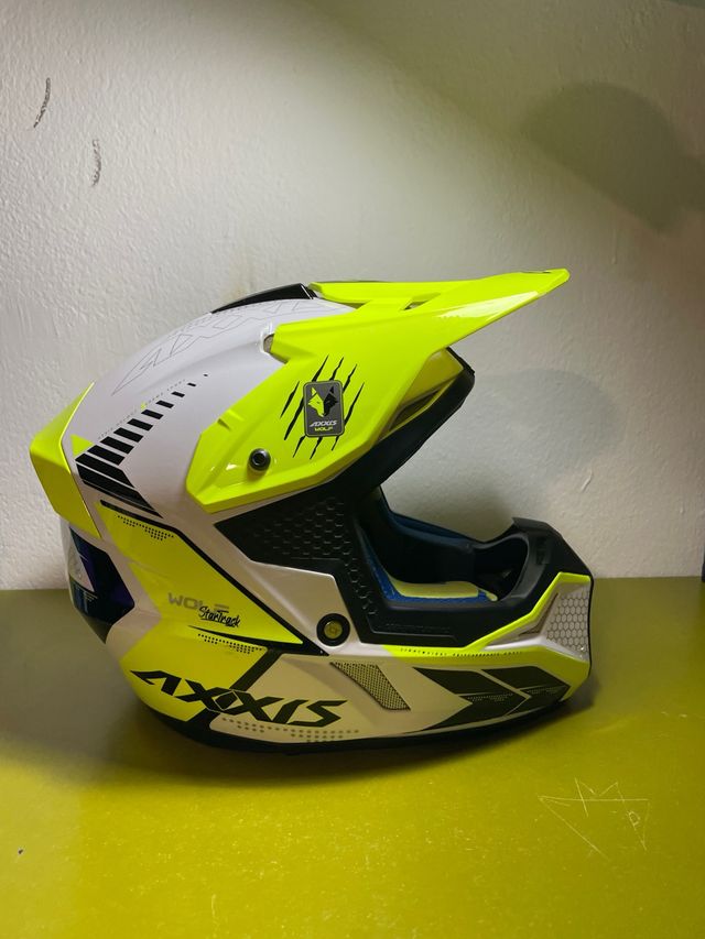 Casco Motocross AXIS Amarillo y Blanco