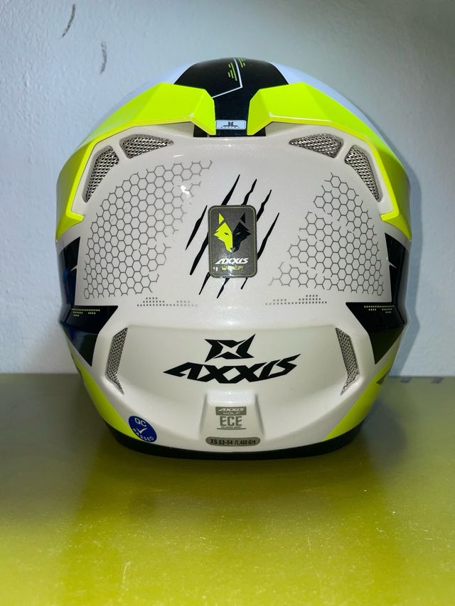 Casco Motocross AXIS Amarillo y Blanco