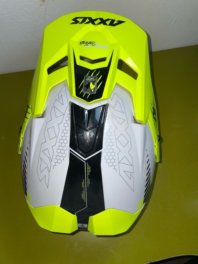 Casco Motocross AXIS Amarillo y Blanco