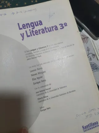 Lengua y Literatura, 3 Eso