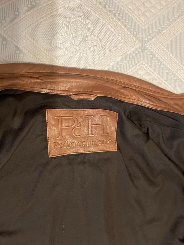 Chaqueta de piel hombre marrón