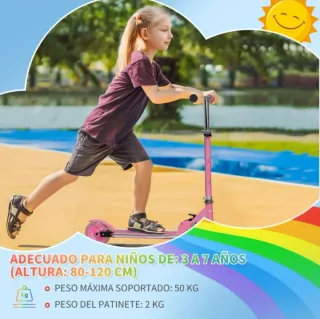 Patinete infantil rosa luces y sonido
