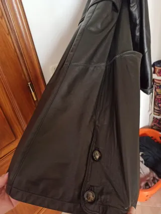 Cappotto in pelle con pelliccia amovibile tg 42
