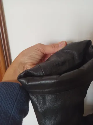 Cappotto in pelle con pelliccia amovibile tg 42