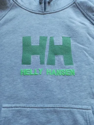 Sudadera Helly Hansen Gris con Logo Verde