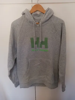 Sudadera Helly Hansen Gris con Logo Verde