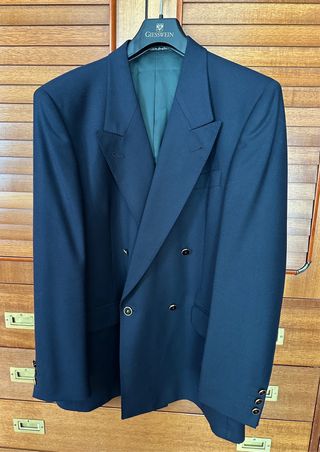 Americana cruzada de Lana Talla 50 Azul Marino