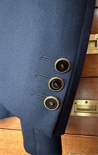 Americana cruzada de Lana Talla 50 Azul Marino