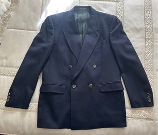 Americana cruzada de Lana Talla 50 Azul Marino