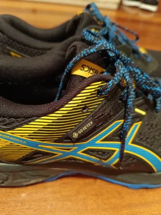 Zapatillas Asics impermeables negras y azules