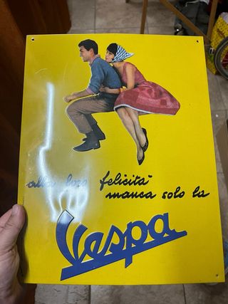 Cartello pubblicitario Vespa vintage