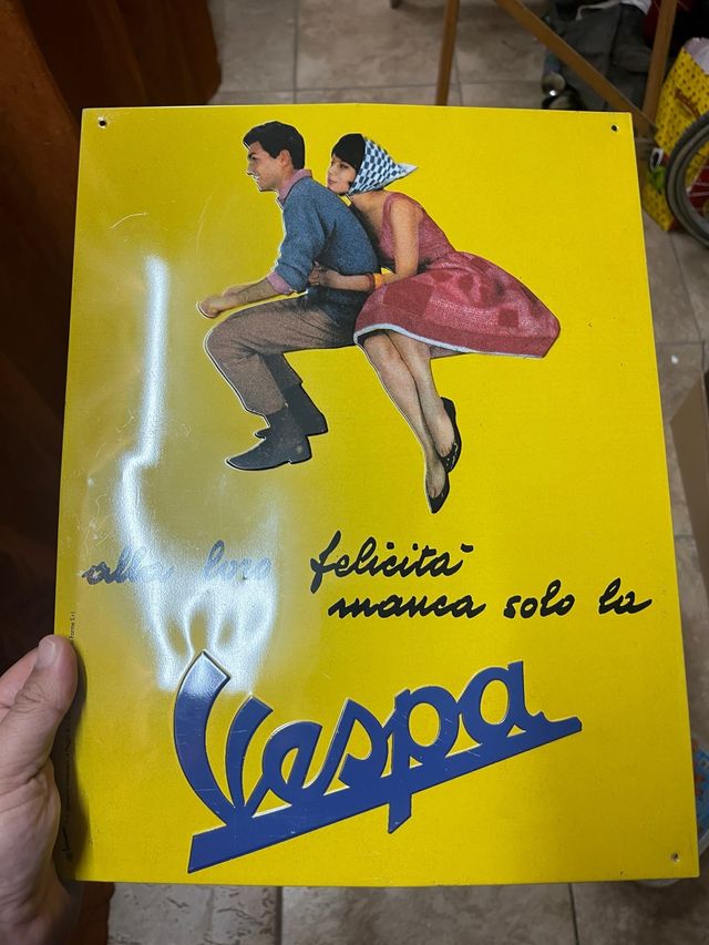 Cartello pubblicitario Vespa vintage