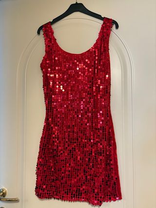 Vestito Carnevale Diavoletta Rosso Paillettes
