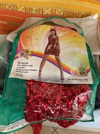 Vestito Carnevale Diavoletta Rosso Paillettes