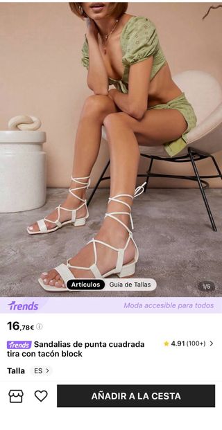 Sandalias blancas Shein talla 38.5