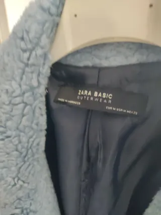 Cappotto Zara Blu Peloso Taglia M