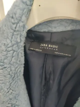 Cappotto Zara Blu Peloso Taglia M