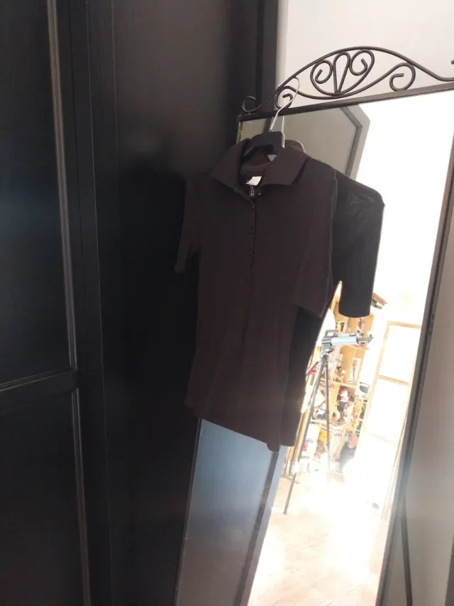 Polo crop top H&M nero taglia S