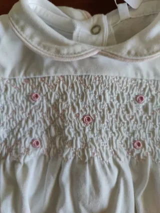 Pagliaccetto bimba bianco con orsetto