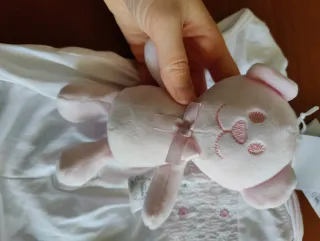 Pagliaccetto bimba bianco con orsetto