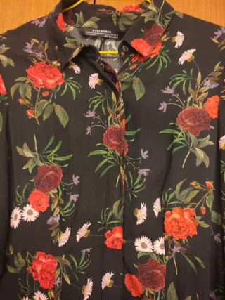 Vestido largo floral Zara Talla S