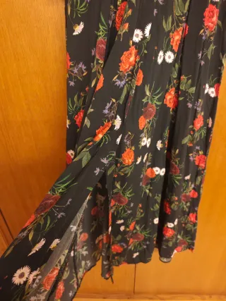 Vestido largo floral Zara Talla S