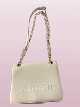 Borsetta donna Cafènoir bianca con tracolla catena