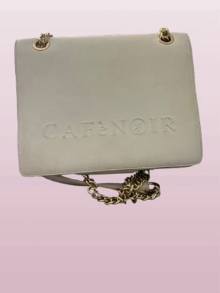 Borsetta donna Cafènoir bianca con tracolla catena