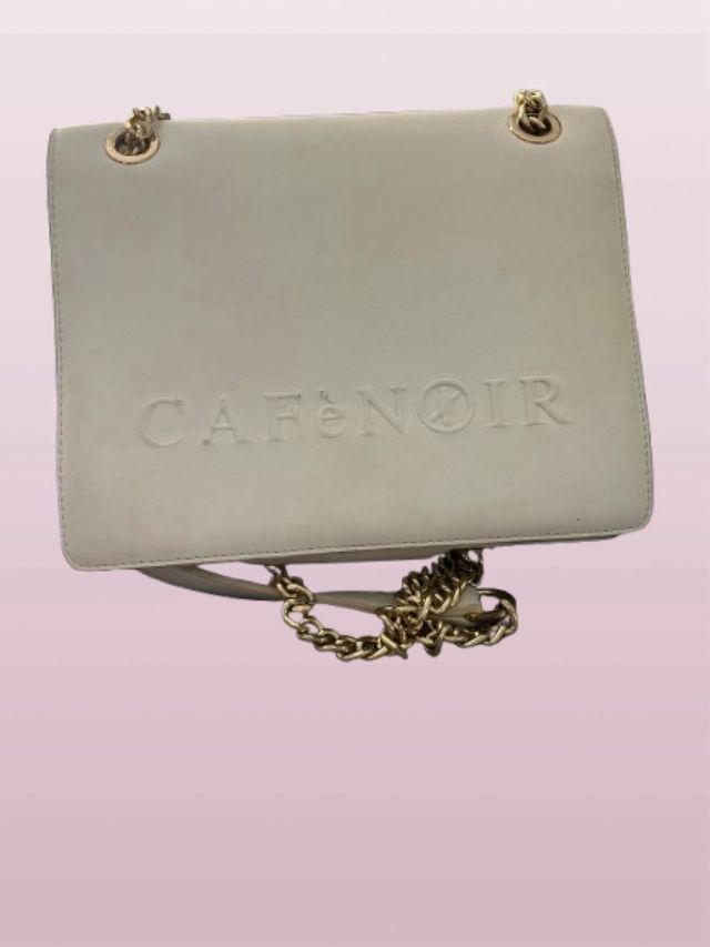 Borsetta donna Cafènoir bianca con tracolla catena